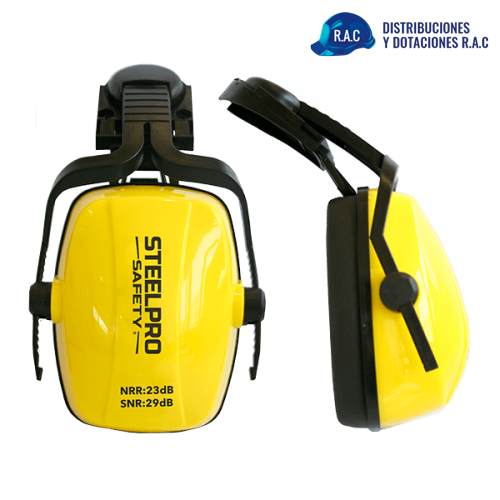 PROTECTOR AUDITIVO TIPO COPA ADAPTABLE A CASCO DIELECTRICO NRR 23 STEELPRO